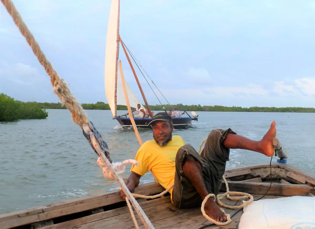An Bord einer Dhau bei Lamu